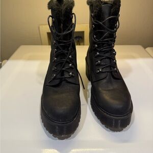 Dr. Martens Black Fur-Lined Combat Boots